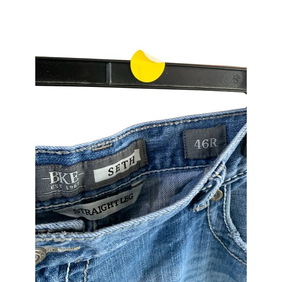 BKE Seth Mens Size 46 R Straight Leg Jeans Blue Denim ABC17000 - Picture 3 of 4